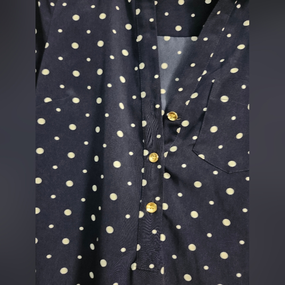 Navy Polka Dot Dress XS-S - Picture 5 of 11